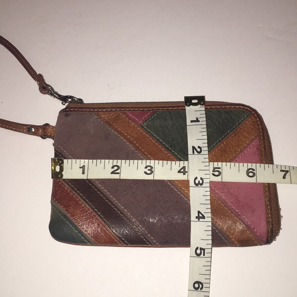 Fossil Boho Colorful Patchwork Leather Wristlet - image 8